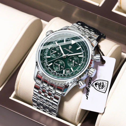 Poedagar Edelstahl-Chronograph
